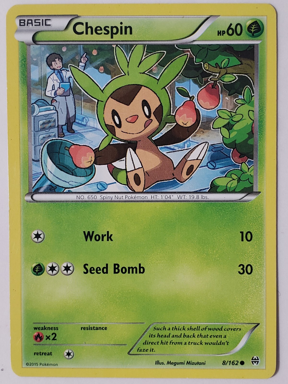 Chespin 8/162 LP - XY Breakthrough Pokemon Card - $2 Combined Shipping
