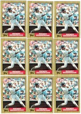 9 Card Lot 1987 Topps #735 HOFer Rickey Henderson, New York Yankees