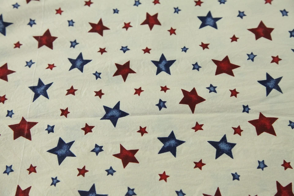 2Y+ Washed Faye Burgos Marcus Patriotic Star on Tan Quilt Cotton Fabric Summer - Image 3 of 4