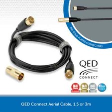 QED Connect Coaxial Aerial Cable TV Antenna Lead Male to Male 1.5m & 3m