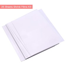 25 Sheets White Printable Shrink Films Kit Shrinky Art Film Paper F0G5