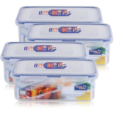 Lock&Lock HPL817T Frischhaltedose 1 Liter - Luft & Wasserdicht (4er Pack)