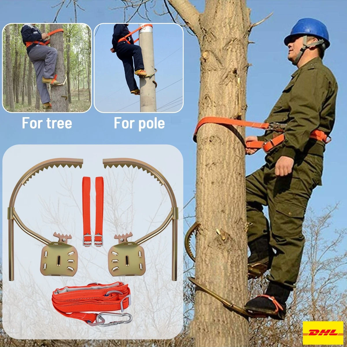 Halteseil Forst Steigeisen Spikes Kletter Werkzeug Baumklettern Ausrüstung Set e Halteseil Forst Steigeisen Spikes Kletter Werkzeug Baumklettern Ausrüstung Set e