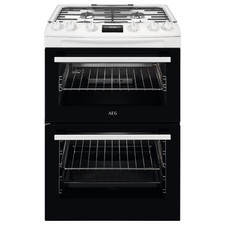 AEG CGX6130ACW 60cm Gas Cooker Double Oven White 4 Burner RRP £799.99