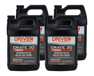 Driven Racing Oil Crate 30 10W30 Synthetic Motor Oil - 4 Gallon Jug Set