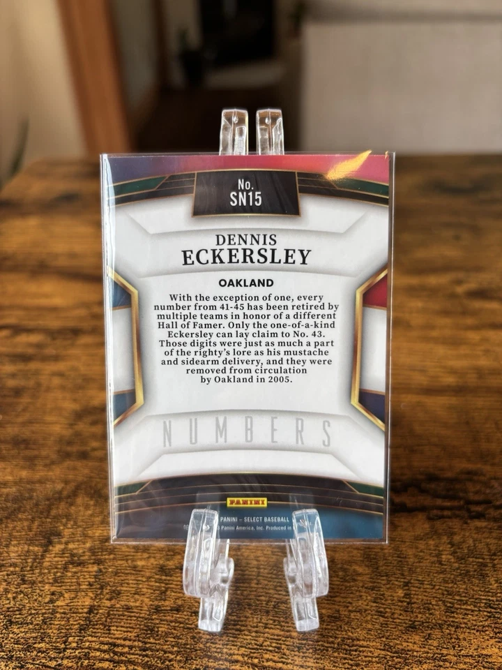 2023 Panini Select - Select Numbers Dennis Eckersley #SN15 - Image 2 of 2