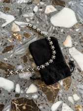 chrome hearts classic limited edition silver bracelet with diamonds