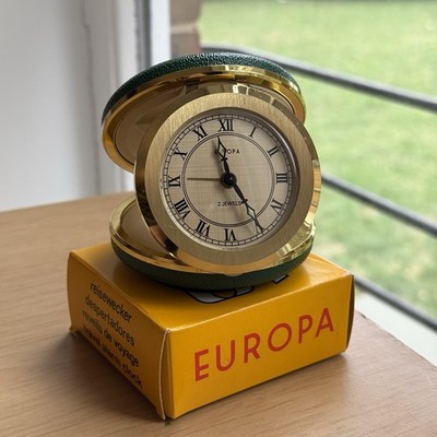 Vintage 70er Jahre Europa Wecker NOS Retro Schreibtisch Reiseuhr Mid Century