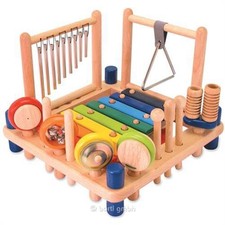 I'M Toy 108021 Kinder-Musikcenter zehn Musikinstrumente aus Holz Holzinstrument