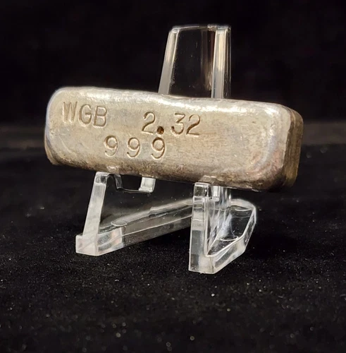 Vintage WGB ( W.G. Buschmeyer & Son) 2.32 oz Poured Silver Ingot Bar - RARE!
