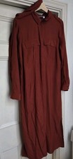 Mint Velvet Long Sleeve Lightweight Shirt Style Midi Dress Size 14