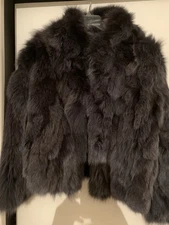 Shearling Toscana Navy Classic Jacket XL by Wolfie Real Fur original price 1999