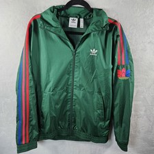 VTG Adidas Originals Track Suit Mens Med Green 3D Trefoil 3-Stripes Jacket Pants