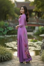 Ao Dai Set - Modern Vietnamese  o D i Dress for Lunar New Year T  t - With Pants