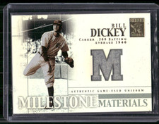 BILL DICKEY 2002 Topps Tribute Milestone Materials Game-Used Jersey Relic MIM-BD