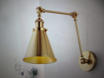 Jonathan Y Rover 7 in. Adjustable Arm Metal Brass  LED Wall Sconce