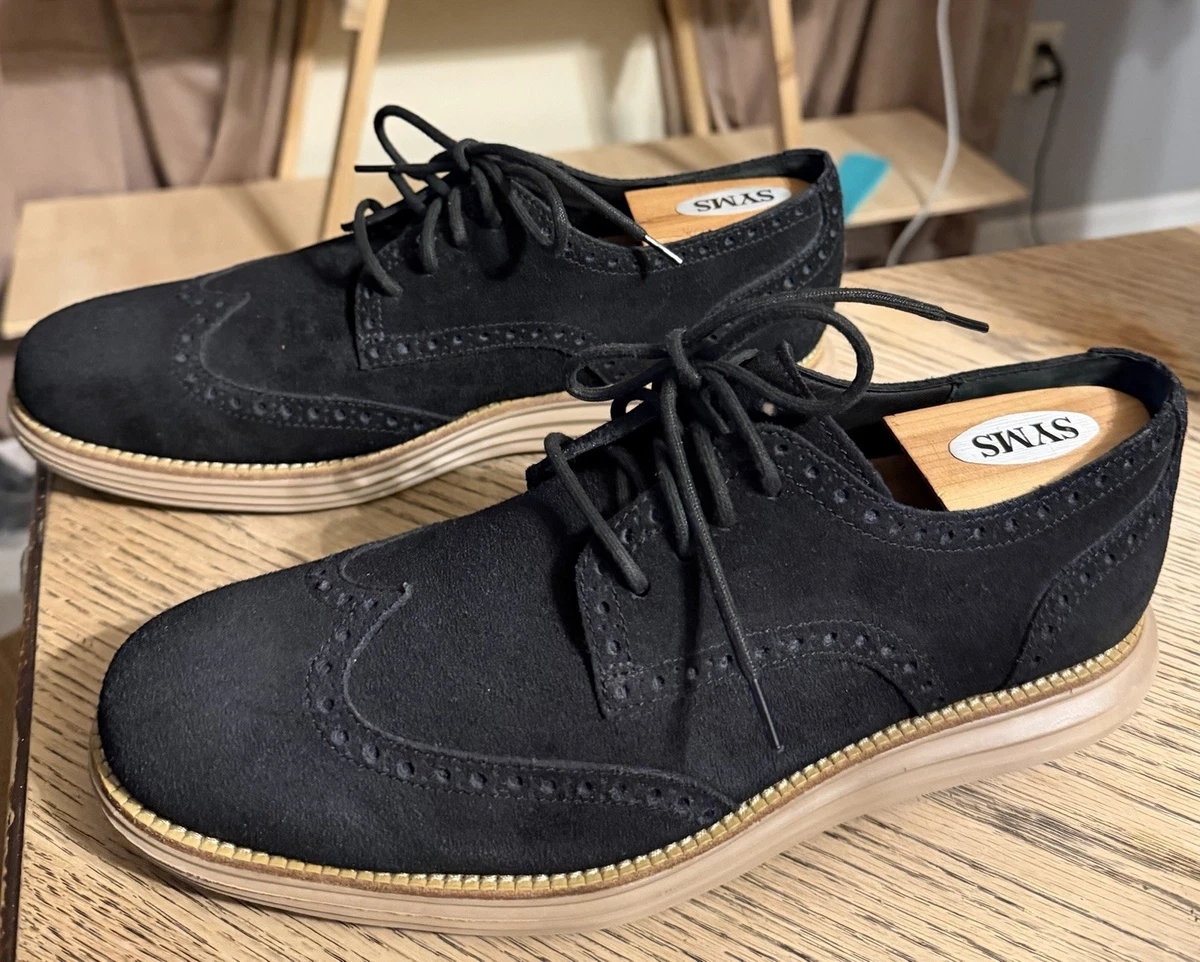 Black Suede Wingtip Dress Shoes for Men for sale | eBay display picture 1