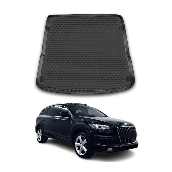 Kofferraummatte Kofferraumwanne FüR Audi Q7 4LB 2006-2015 Gummi Tpe Schwarz-image
