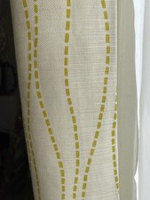 Beige/cream and green curtains in Romo linen fabric lined 170cm drop