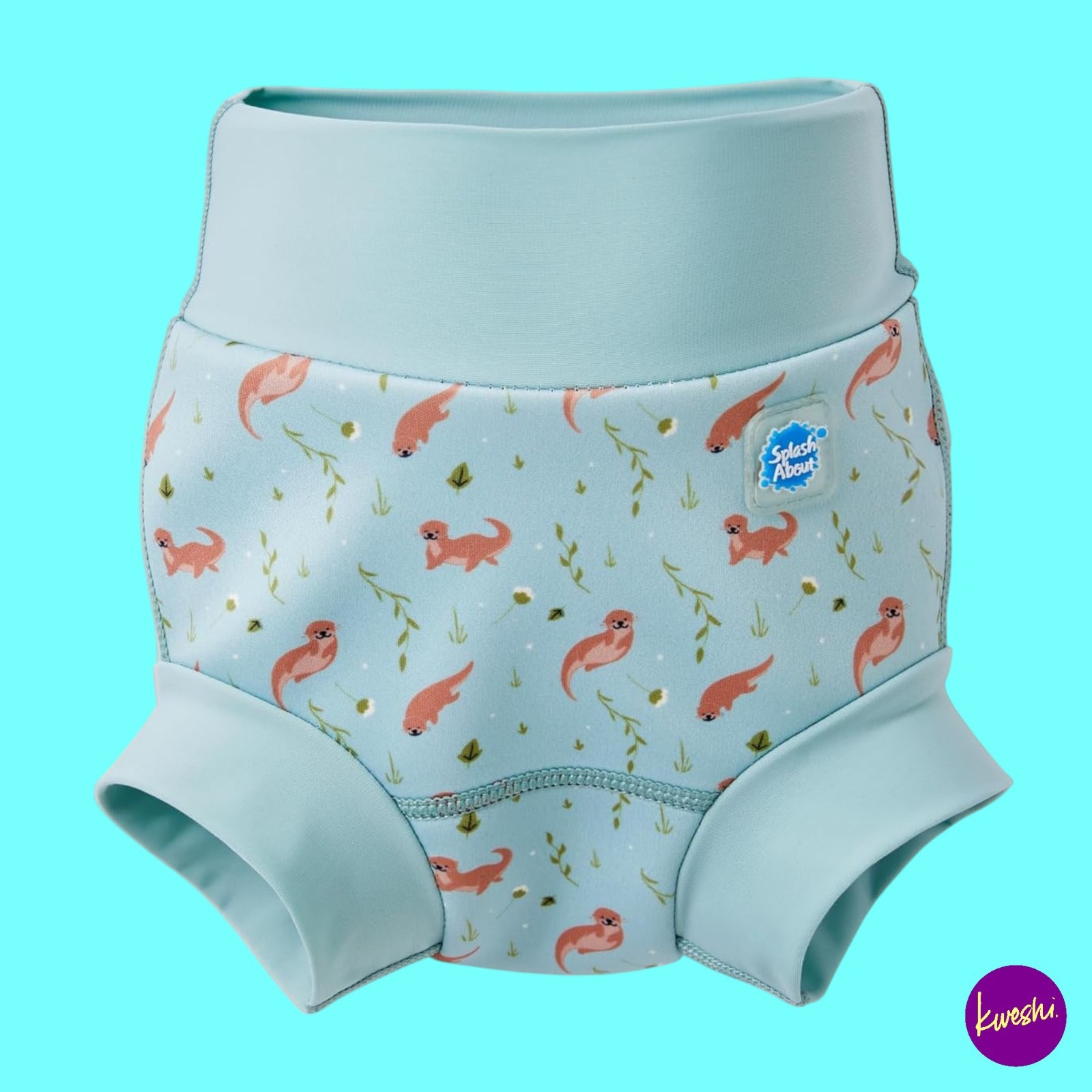 SPLASH ABOUT Unisex Swim Diaper, Happy Nappy Neoprene, Playful Otters 3-6 Months
