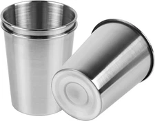 3 Pack 8 Ounce 230ml Stainless Steel Cups 3 Count (Pack of 1), Silver 