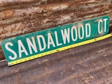 6" x 30" Authentic Used STREET ROAD TRAFFIC SIGN "SANDALWOOD CT"