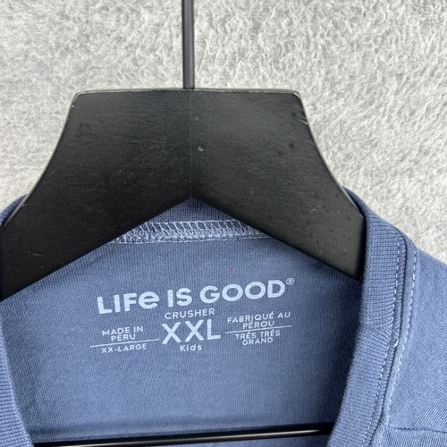 Life Is Good T Shirt Kids Size XXL Blue Long Sleeve Relaxalotl Dinosaur Crusher - Picture 5 of 10