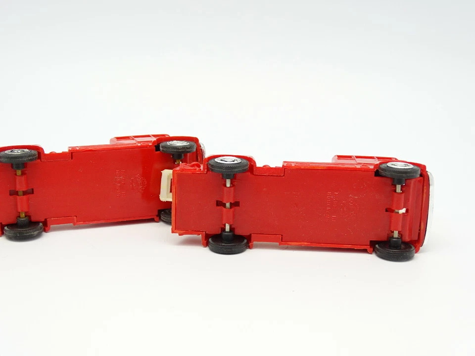 Hong Kong Plastica 1/55 - Lotto Di 2 Camion Dei Pompieri Scala - Immagine 3 di 3