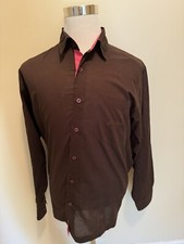 Sean John Mens Button-down Long Sleeve Brown Shirt Size XL