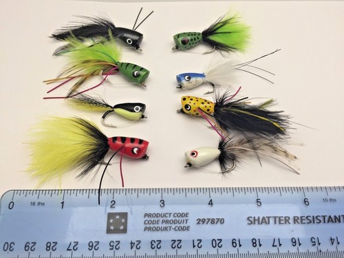 Fly Fischen Barsch Hecht Fliegen 10 Packung Popper Größe 2-6 Salzwasser Forelle - Bild 3 von 6
