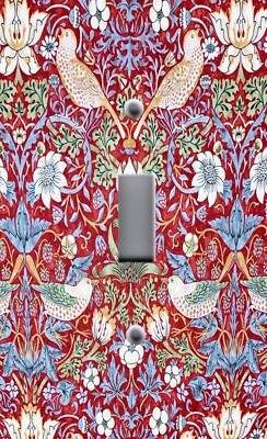 ART NOUVEAU MORRIS STRAWBERRY THIEF RED Light Switchplate Wall Outlet Cover