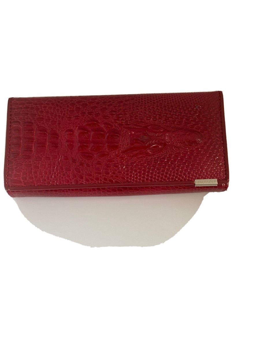 Shu Wolf Embossed Alligator Genuine Leather Women's Wallet