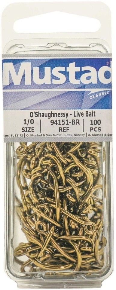 50 Ami Da Pesca Mustad Classic O'Shaughnessy 34091D, Taglia 6/0, Occhio Aperto, Duritan - Foto 3