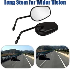 For Electra Glide Road Glide Street Glide Dyna 1982-later 8mm Rear View Mirrors