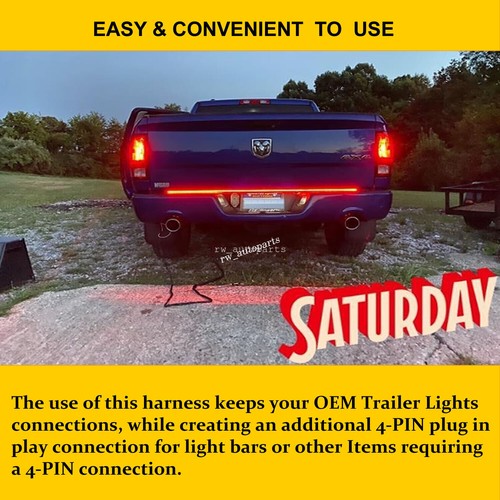 For Chevy Suburban Express 1500 Trailer Light Extension Wire Harness Connector - Foto 3 di 8