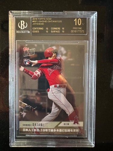 2018 Topps Now #697J Shohei Ohtani RC- BGS 10 BLACK Rare Card Angels