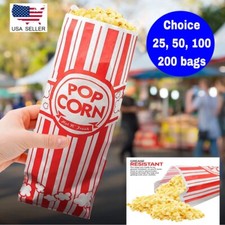 2 oz Popcorn Bags Red & White Striped Leak Proof Popcorn Bags Party Supply