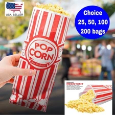 2 oz Popcorn Bags Red & White Striped Leak Proof Popcorn Bags Party Supply