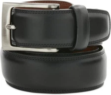 Perry Ellis Portfolio Men's Leather Dress Belt- Color: Black-Size:Small(30-32)