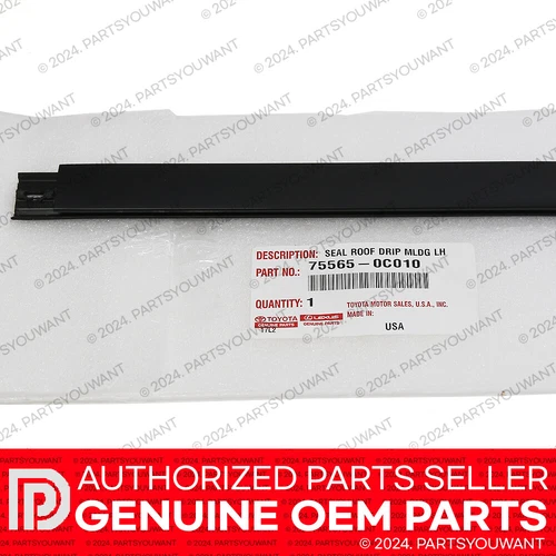 GENUINE Toyota 07-21 Tundra DOUBLE CAB OEM Driver Roof Drip Molding Weatherstrip - product listing photo