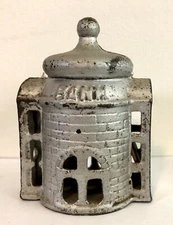 c. 1905-1934 A.C. Williams Smaller Size Cast Iron "Presto Bank" Building - NICE!