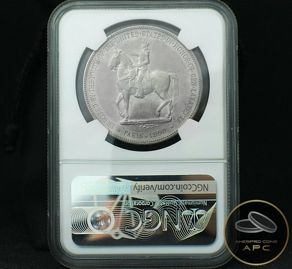 1900 Lafayette Silver Commemorative Dollar~NGC~90% Silver BU Unc Details~Rare~ - Image 2 of 2