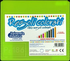 NUMERI IN COLORE 186 REGOLI COLORATI - ITALVENETA DIDATTICA SCUOLA ELEMENTARE