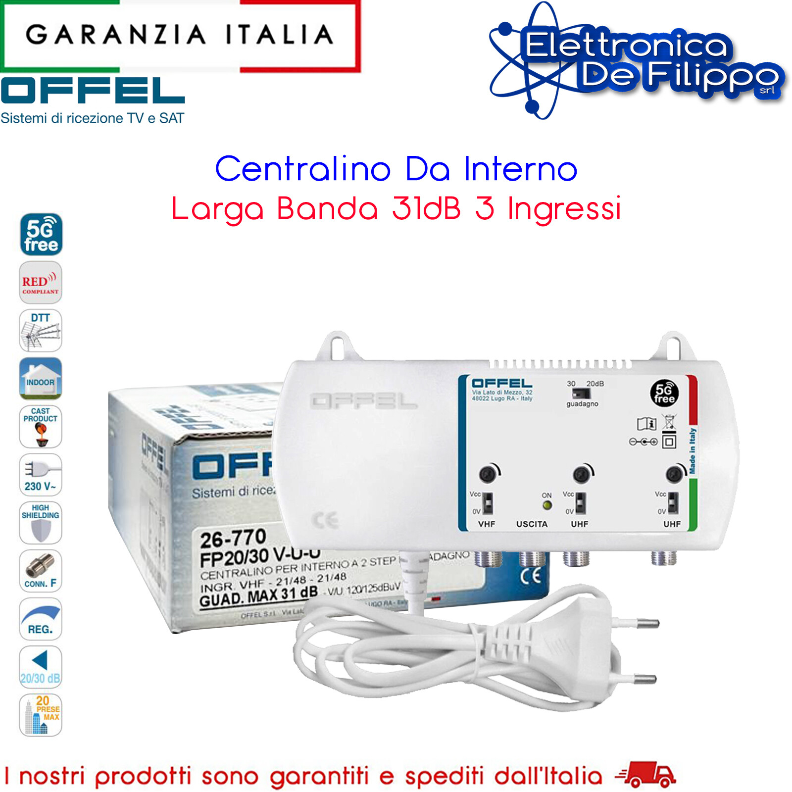 Centralino Da Interno Larga Banda 31dB 3 Ingressi