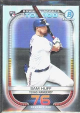 2021 Bowman #BTP-76 Sam Huff Bowman Scouts Top 100 Texas Rangers