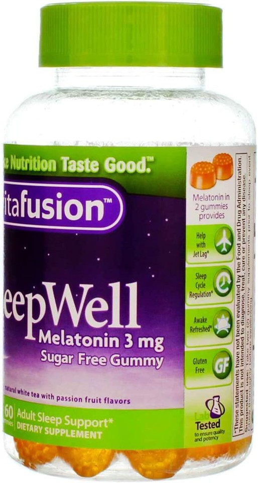 Vitafusion SleepWell Gummy Aid for Adults, White Tea & Passion Fruit