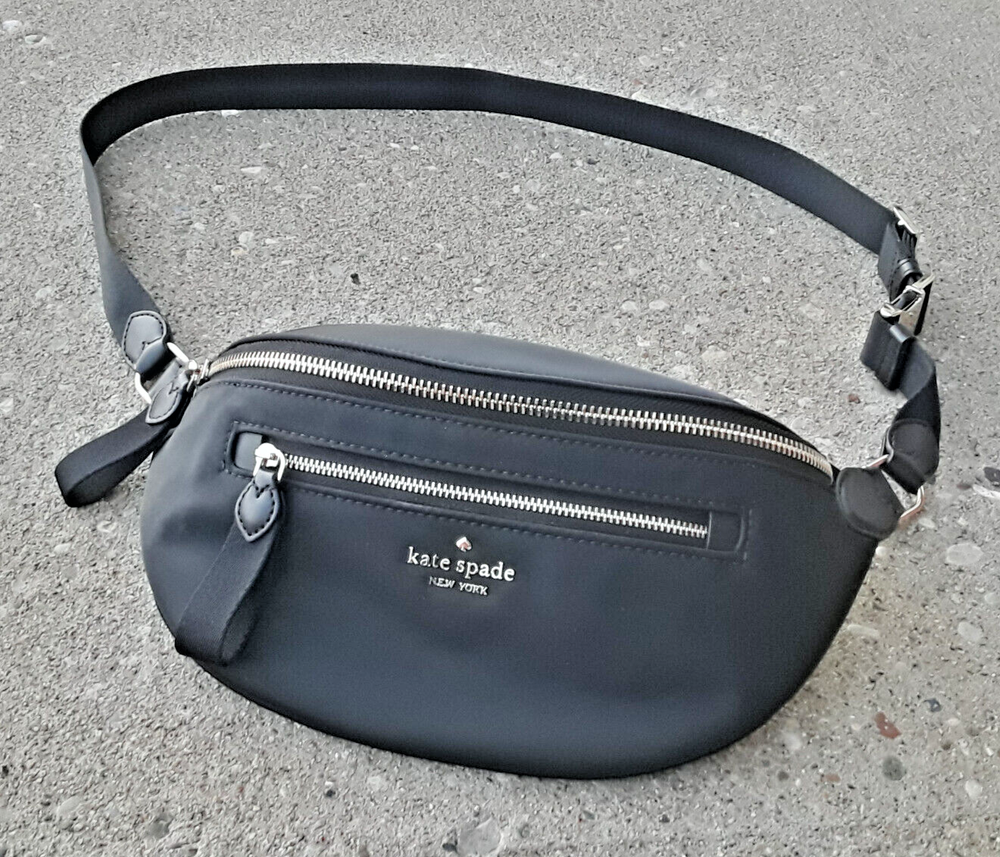 KATE SPADE Chelsea Nylon Belt Bag Fanny Pack Black Womens Accessories NWOT