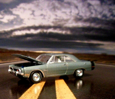 1971 71 Dodge Dart 340 Swinger Gunmetal Gray Premium Beast Auto World  1/64