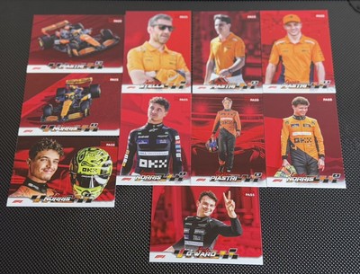 2024 Topps Formula 1 F1 Paddock Pass Mclaren Red Foil Refractor 10 Card Lot