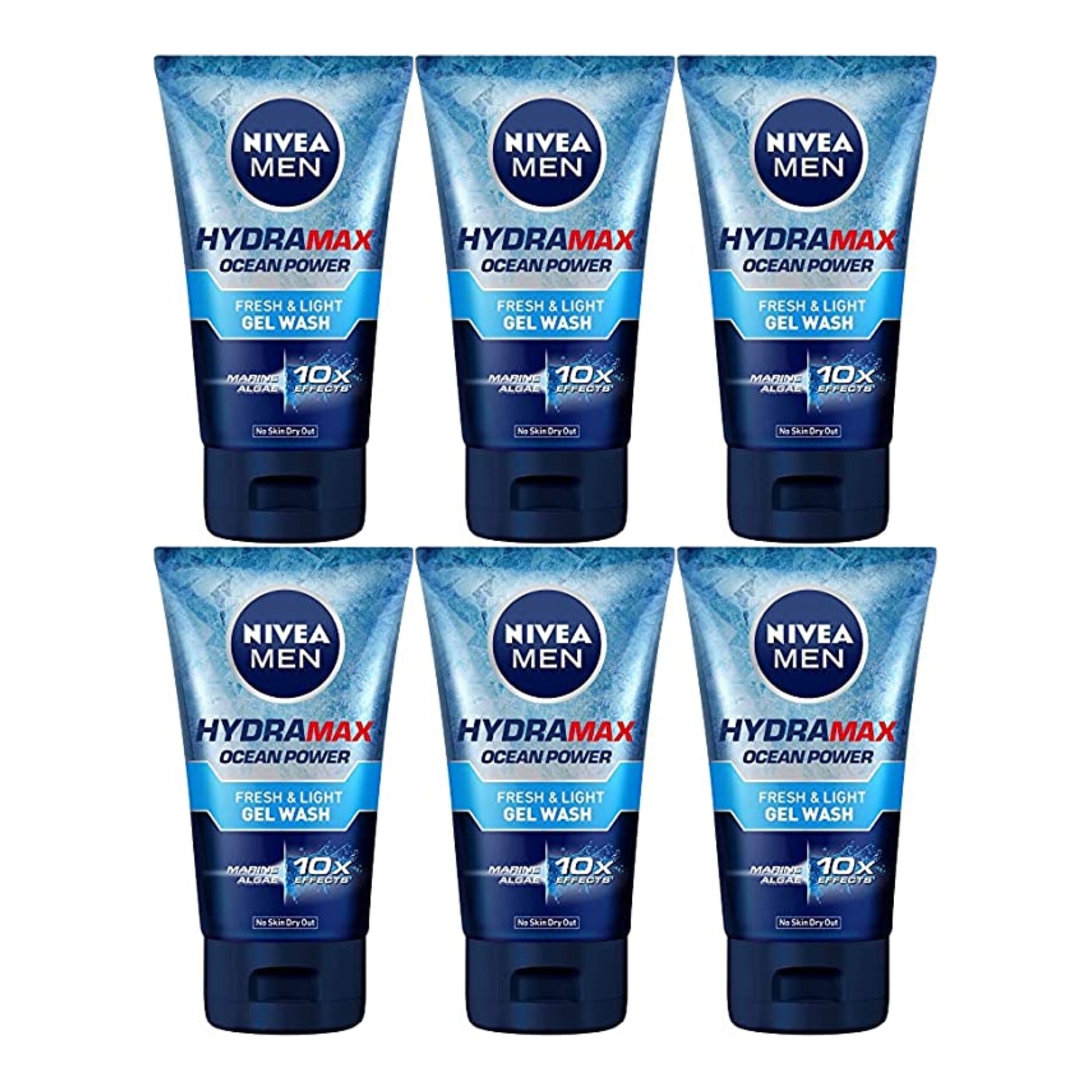 Nivea Men Hydramax Ocean Power Fresh Light Gel Wash, 100g (Pack of 6)